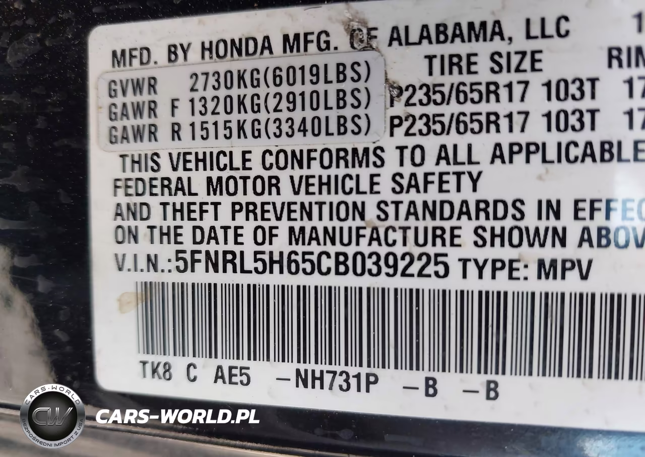 2012 Honda Odyssey Ex-L VIN:5FNRL5H65CB039225 - 9