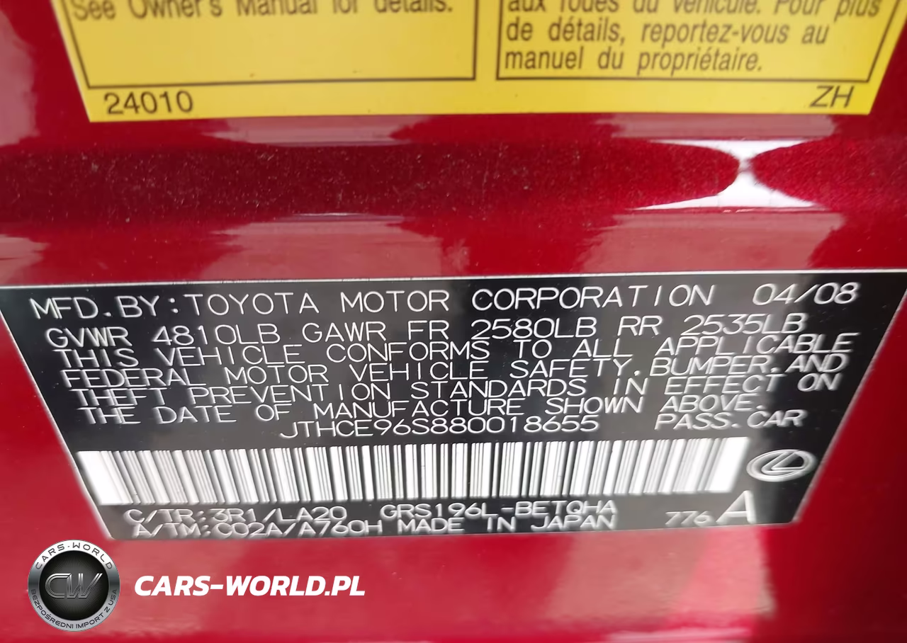 2008 Lexus Gs 350 VIN:JTHCE96S880018655 - 9