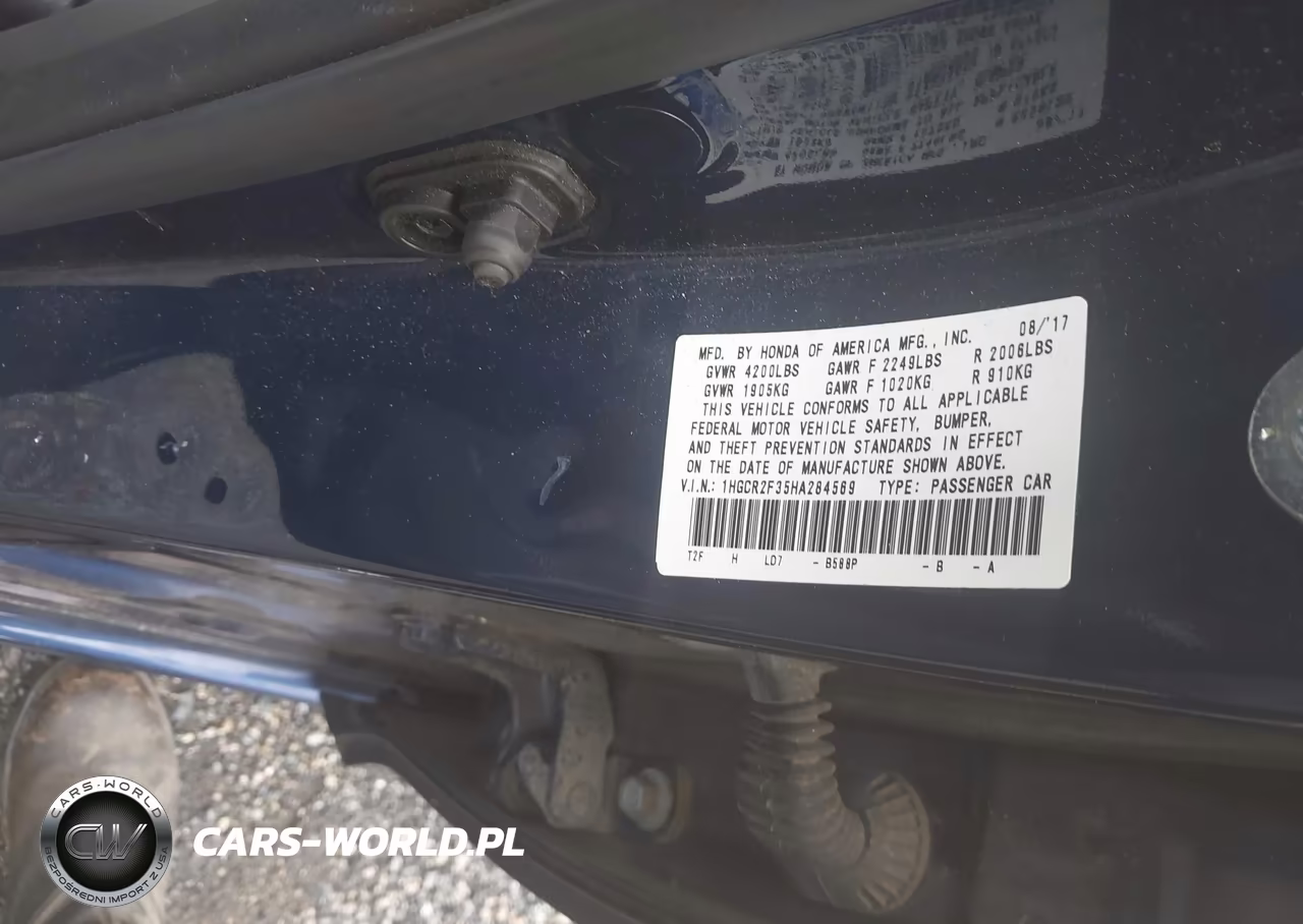 2017 Honda Accord Lx VIN:1HGCR2F35HA284569 - 9