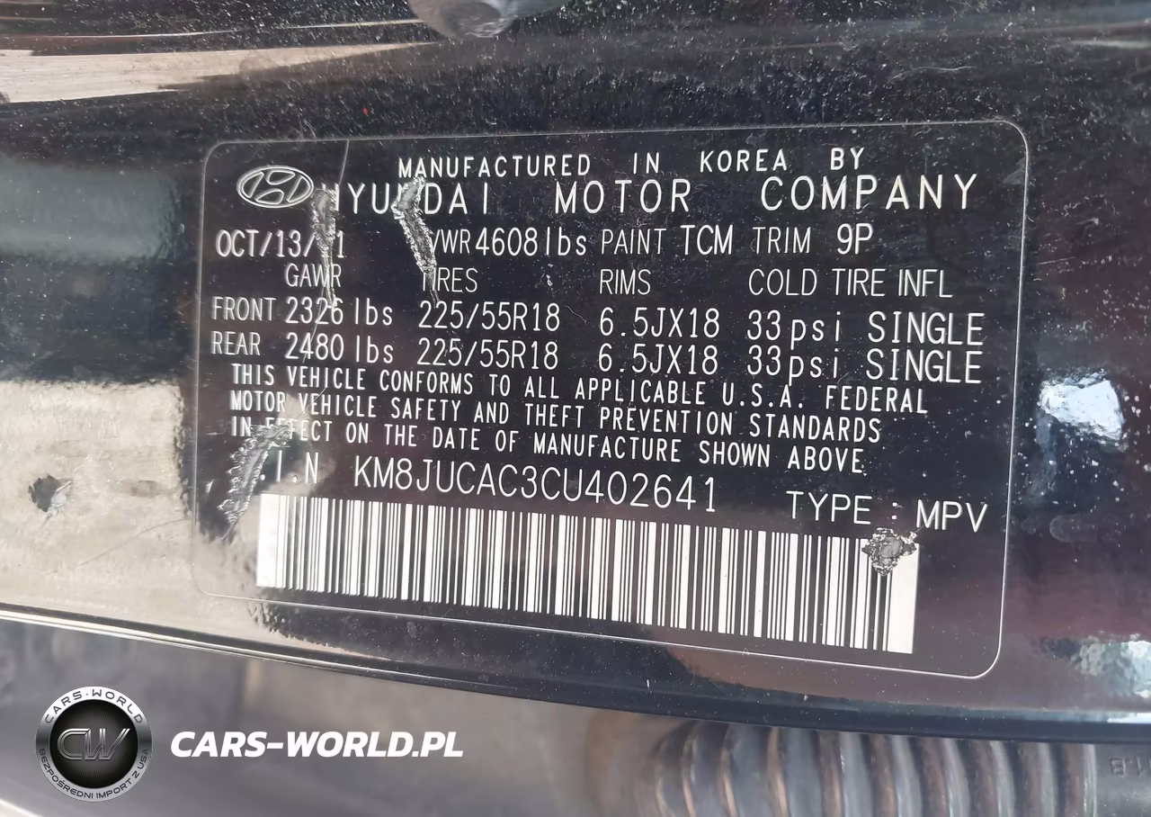 2012 Hyundai Tucson Limited VIN:KM8JUCAC3CU402641 - 9
