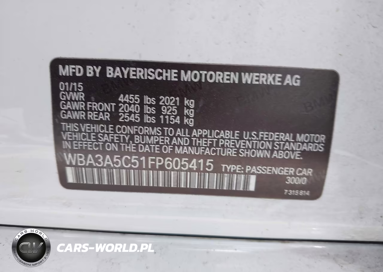 2015 BMW 328I VIN:WBA3A5C51FP605415 - 9