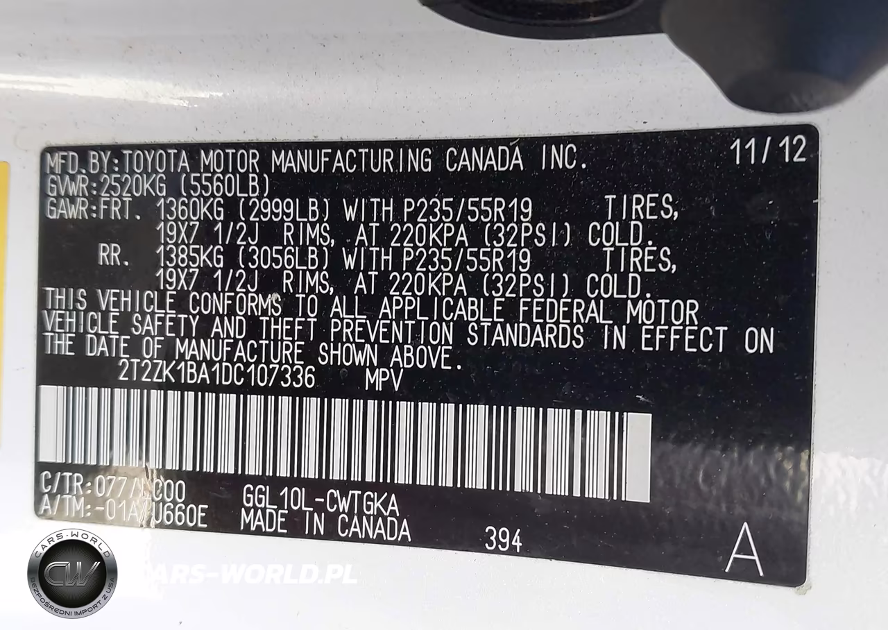 2013 Lexus Rx 350 VIN:2T2ZK1BA1DC107336 - 9