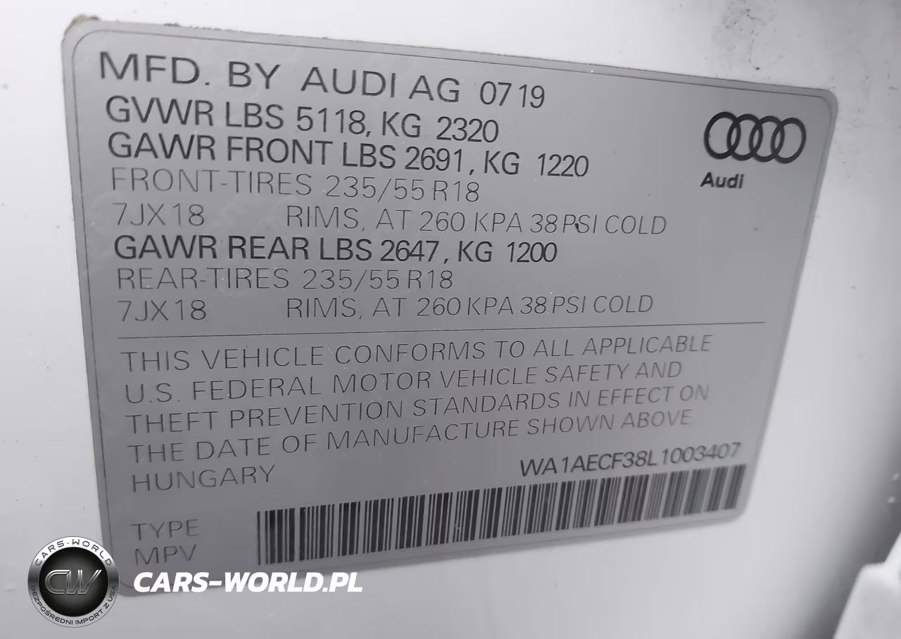 2020 Audi Q3 Premium 45 Tfsi Quattro Tiptronic VIN:WA1AECF38L1003407 - 9