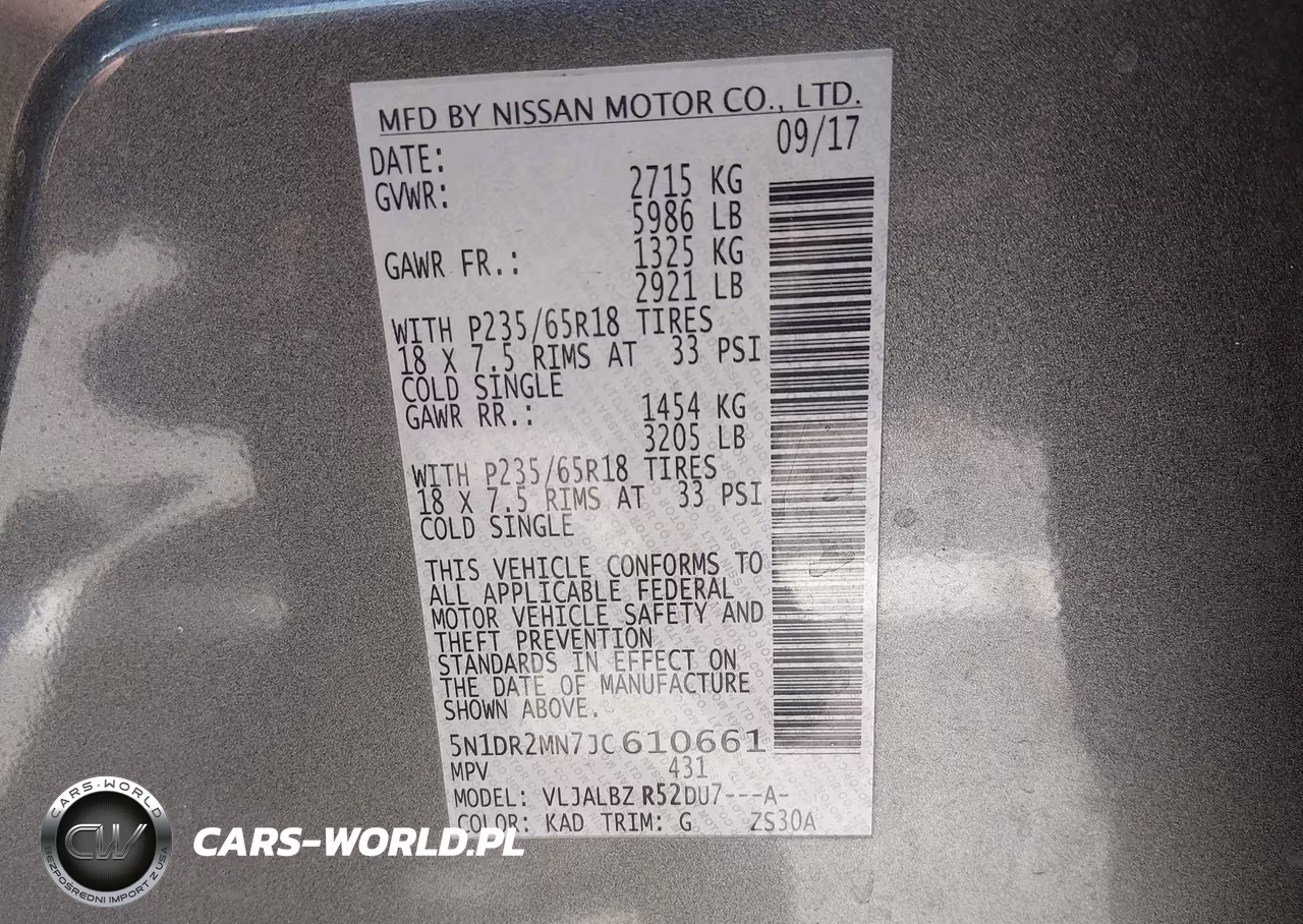 2018 Nissan Pathfinder S VIN:5N1DR2MN7JC610661 - 9
