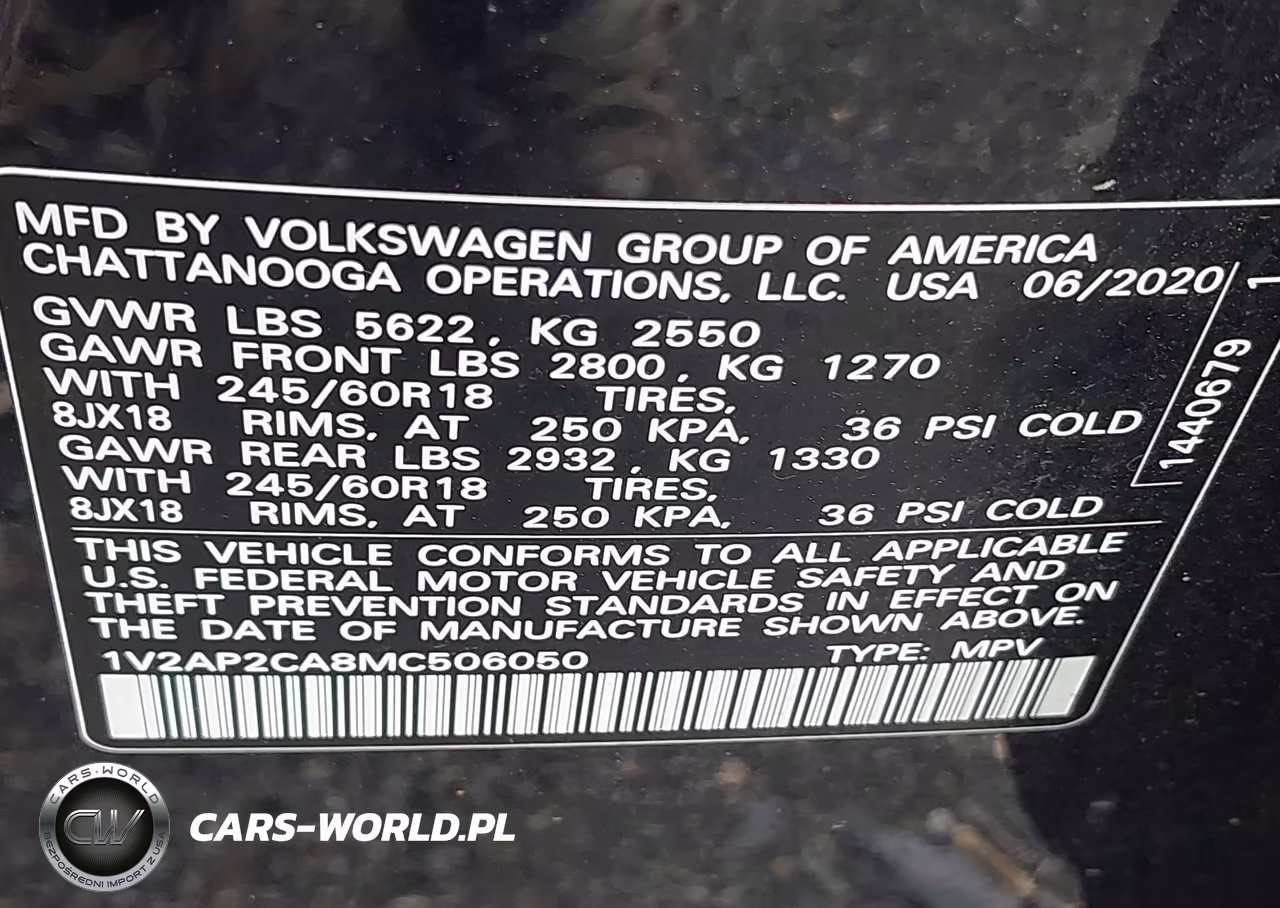 2021 Volkswagen Atlas 2.0T S VIN:1V2AP2CA8MC506050 - 9