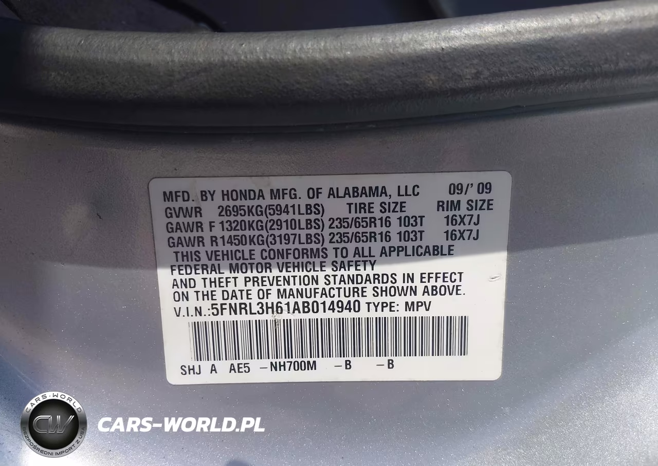2010 Honda Odyssey Ex-L VIN:5FNRL3H61AB014940 - 9