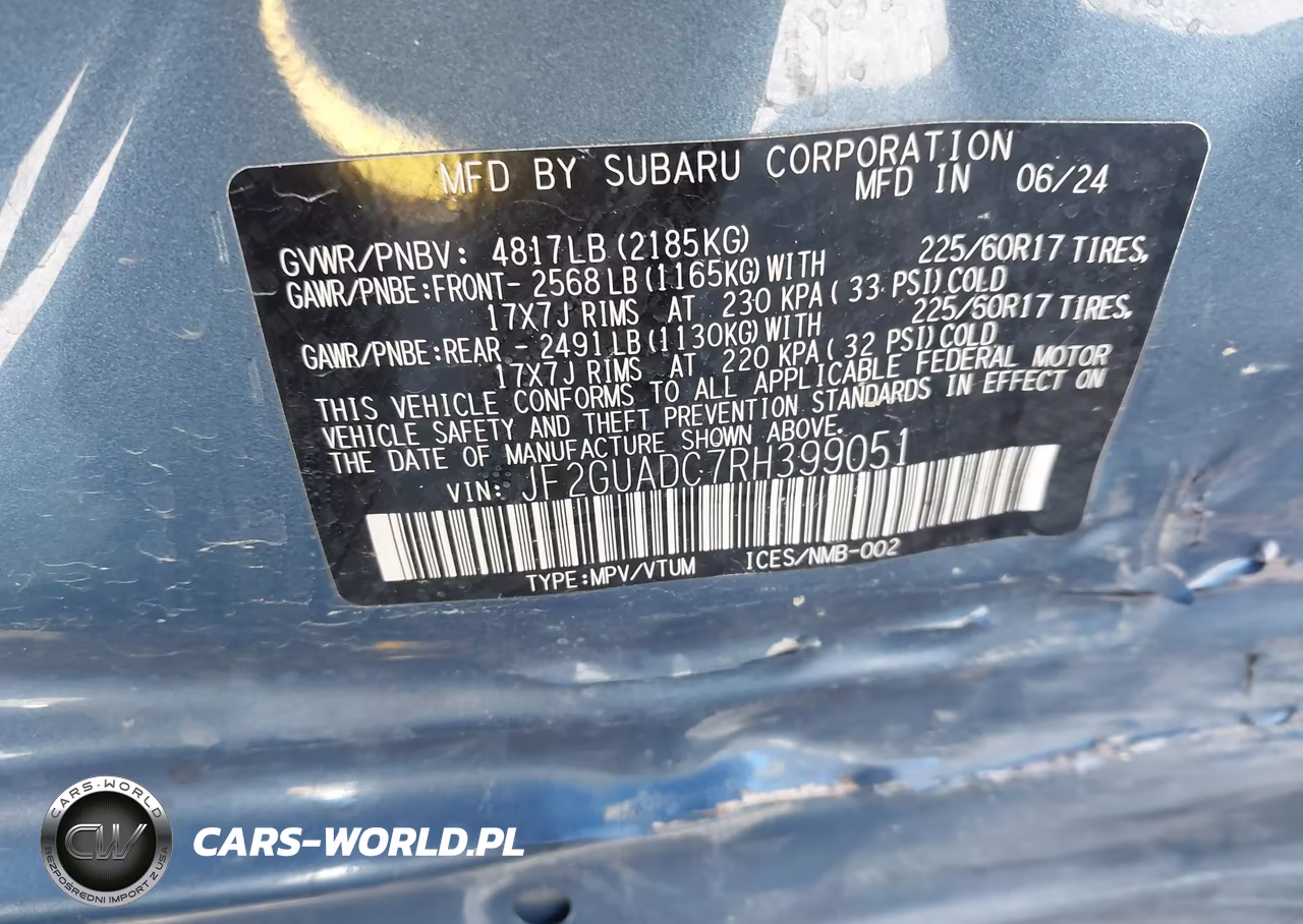 2024 Subaru Crosstrek Premium VIN:JF2GUADC7RH399051 - 9