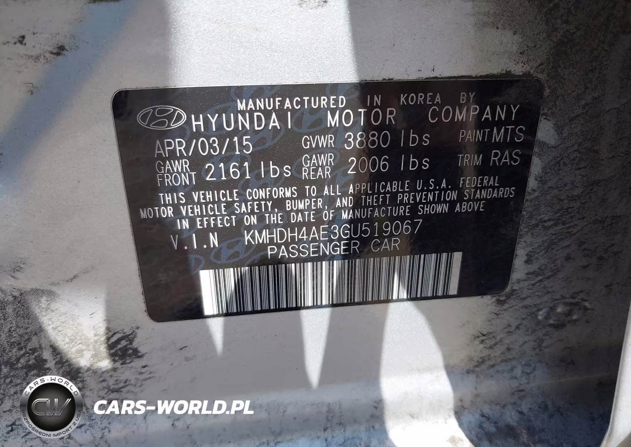 2016 Hyundai Elantra Se VIN:KMHDH4AE3GU519067 - 9
