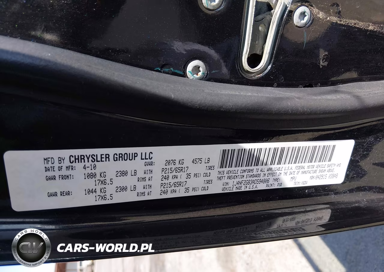2010 Jeep Patriot Sport VIN:1J4NF2GB3AD594806 - 9
