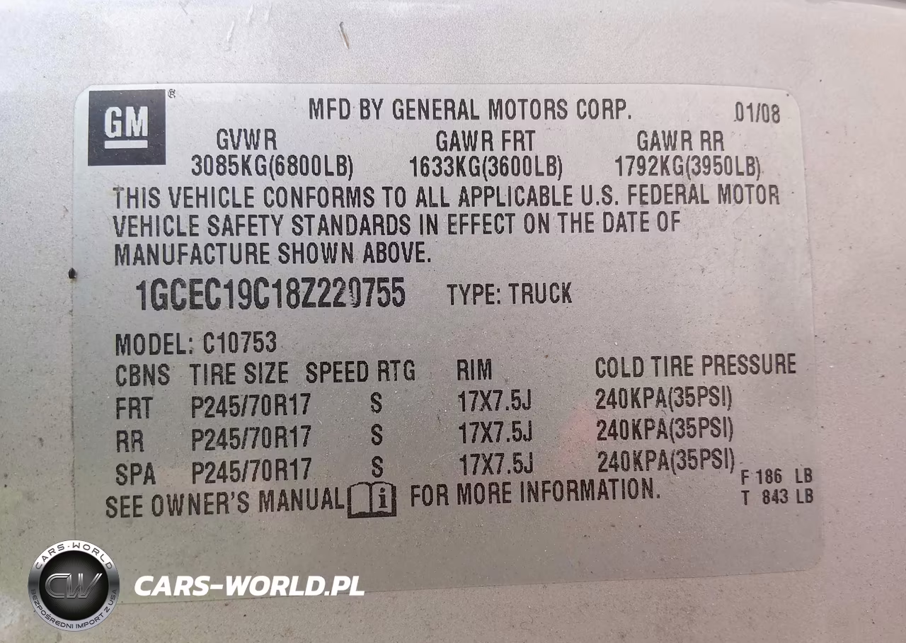 2008 Chevrolet Silverado 1500 Work Truck VIN:1GCEC19C18Z220755 - 9