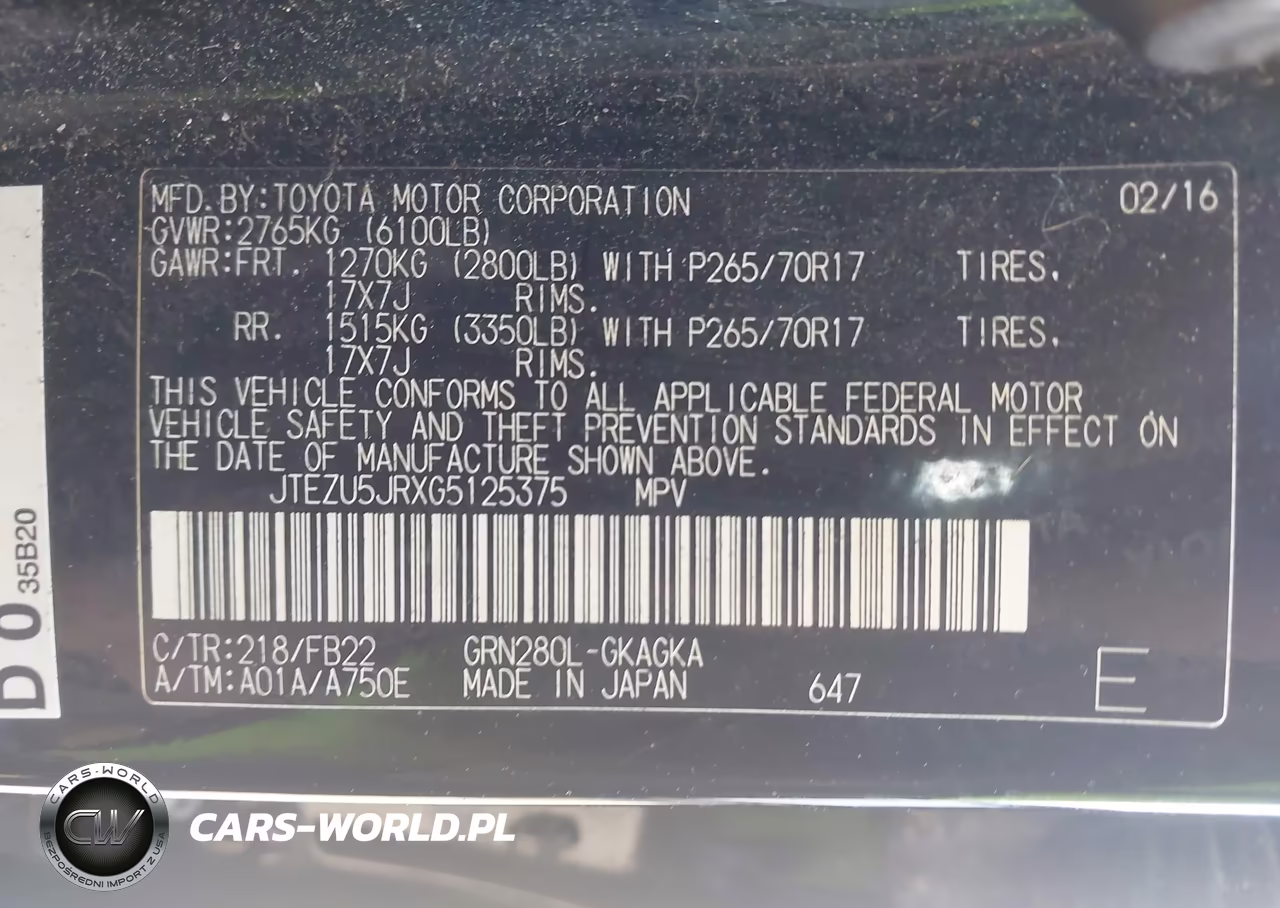 2016 Toyota 4Runner Sr5 VIN:JTEZU5JRXG5125375 - 9