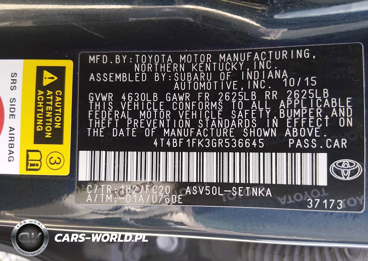 2016 Toyota Camry Le VIN:4T4BF1FK3GR536645 - 9