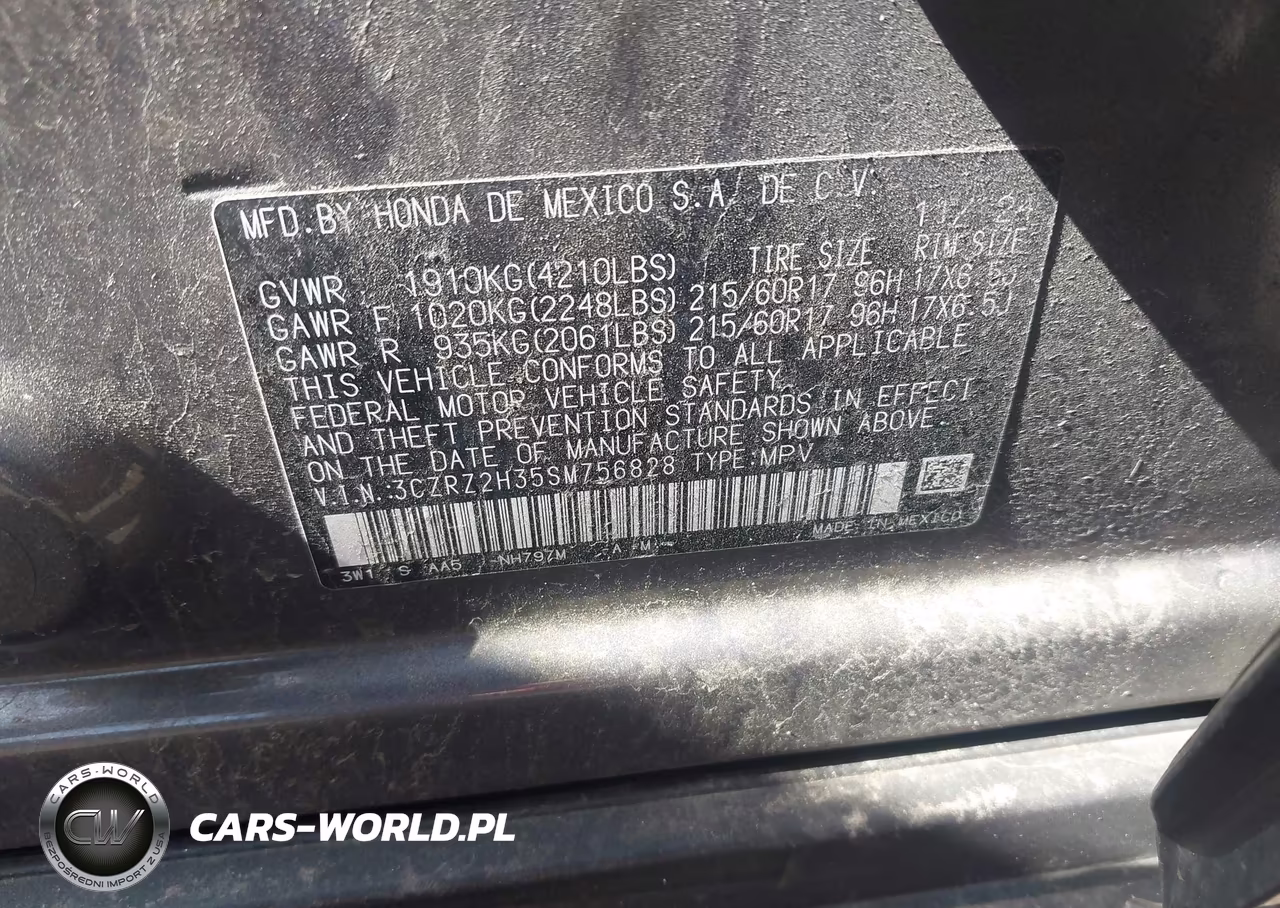 2025 Honda Hr-V Awd Lx VIN:3CZRZ2H35SM756828 - 9