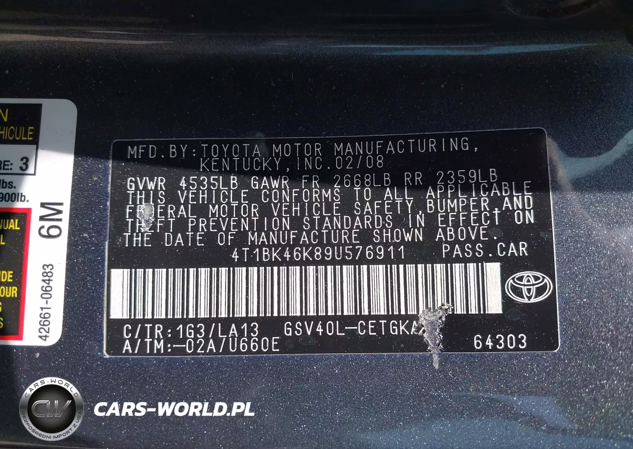 2009 Toyota Camry Xle V6 VIN:4T1BK46K89U576911 - 9