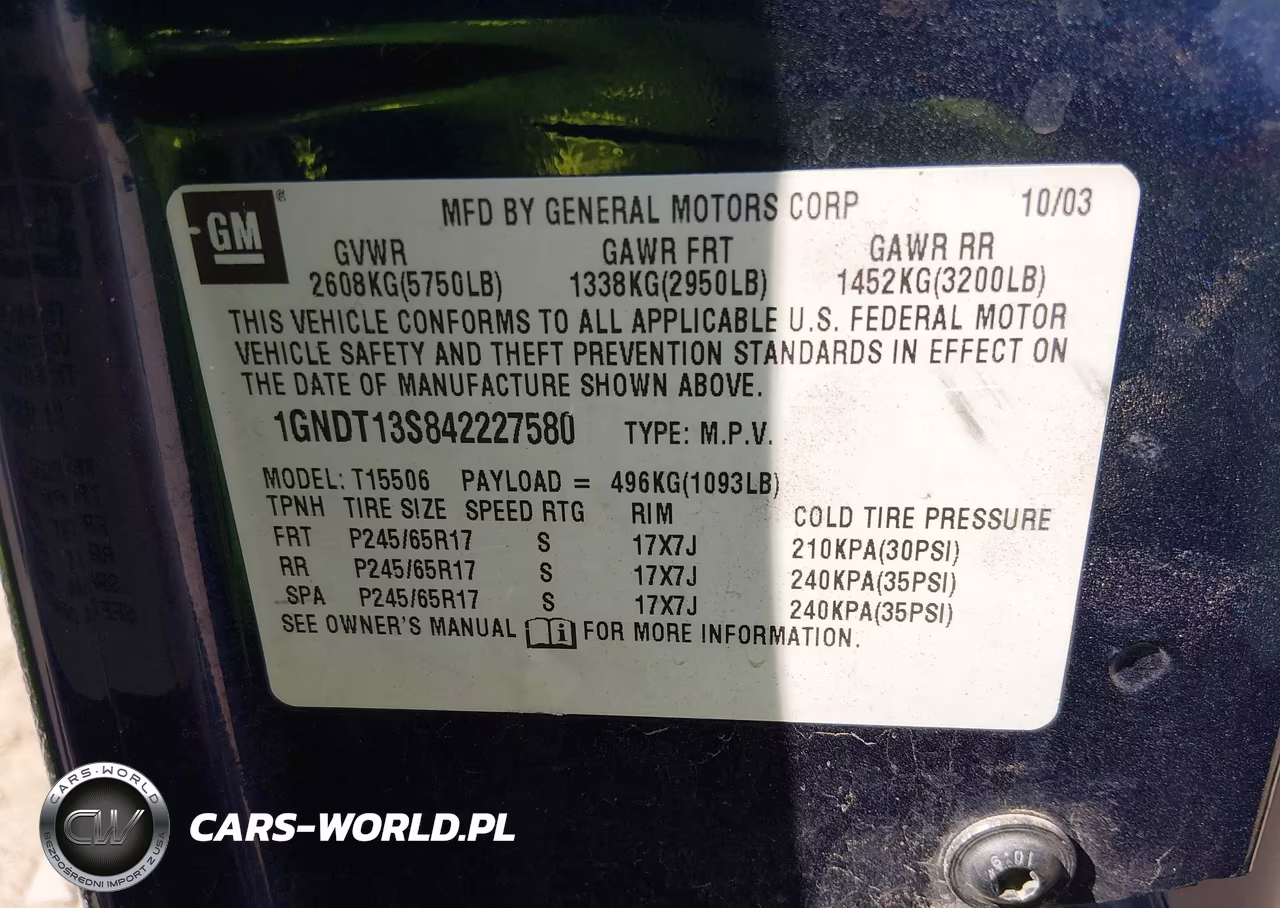 2004 Chevrolet Trailblazer Lt VIN:1GNDT13S842227580 - 9