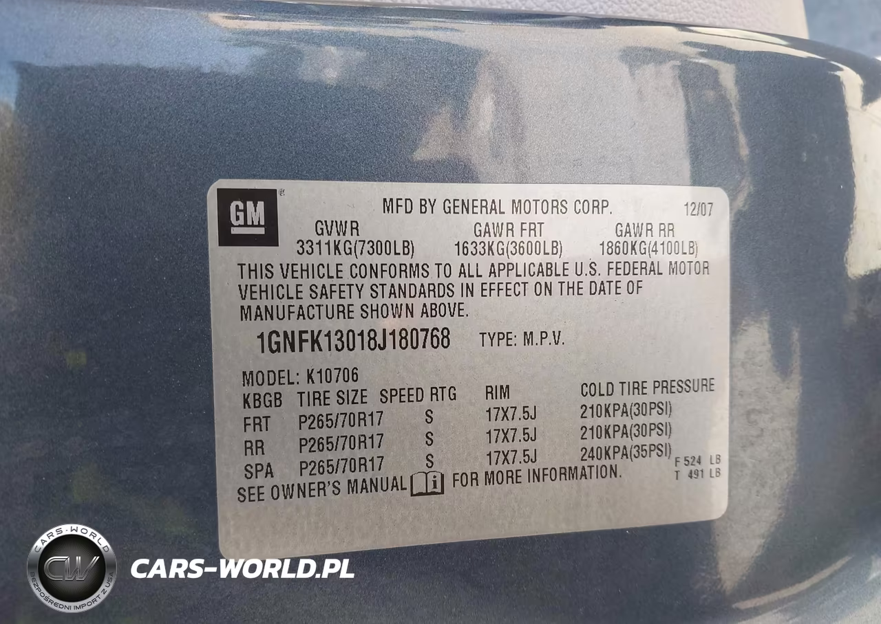 2008 Chevrolet Tahoe Lt VIN:1GNFK13018J180768 - 9