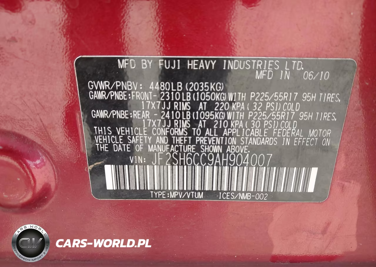 2010 Subaru Forester 2.5X Premium VIN:JF2SH6CC9AH904007 - 9