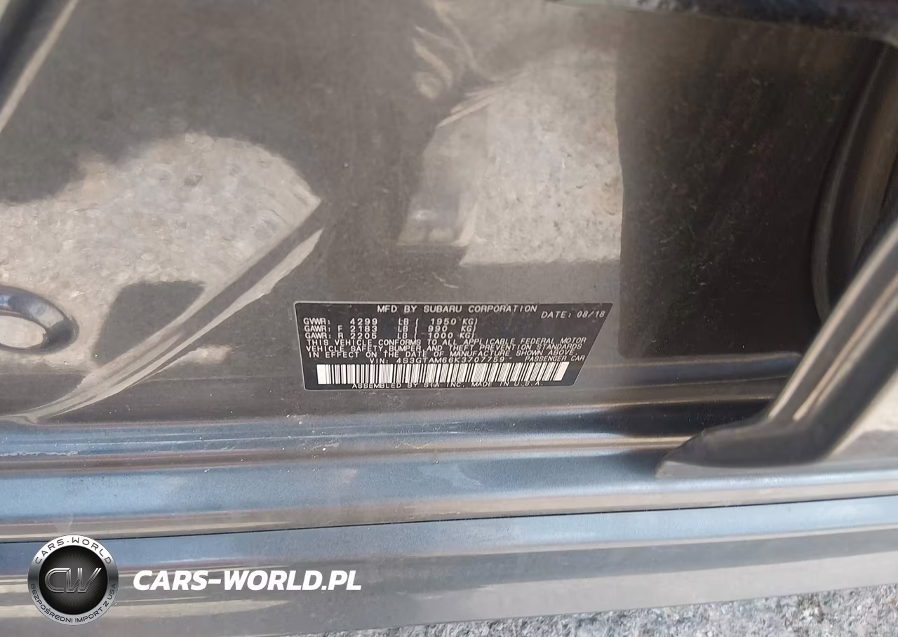 2019 Subaru Impreza 2.0I Sport VIN:4S3GTAM66K3707759 - 9