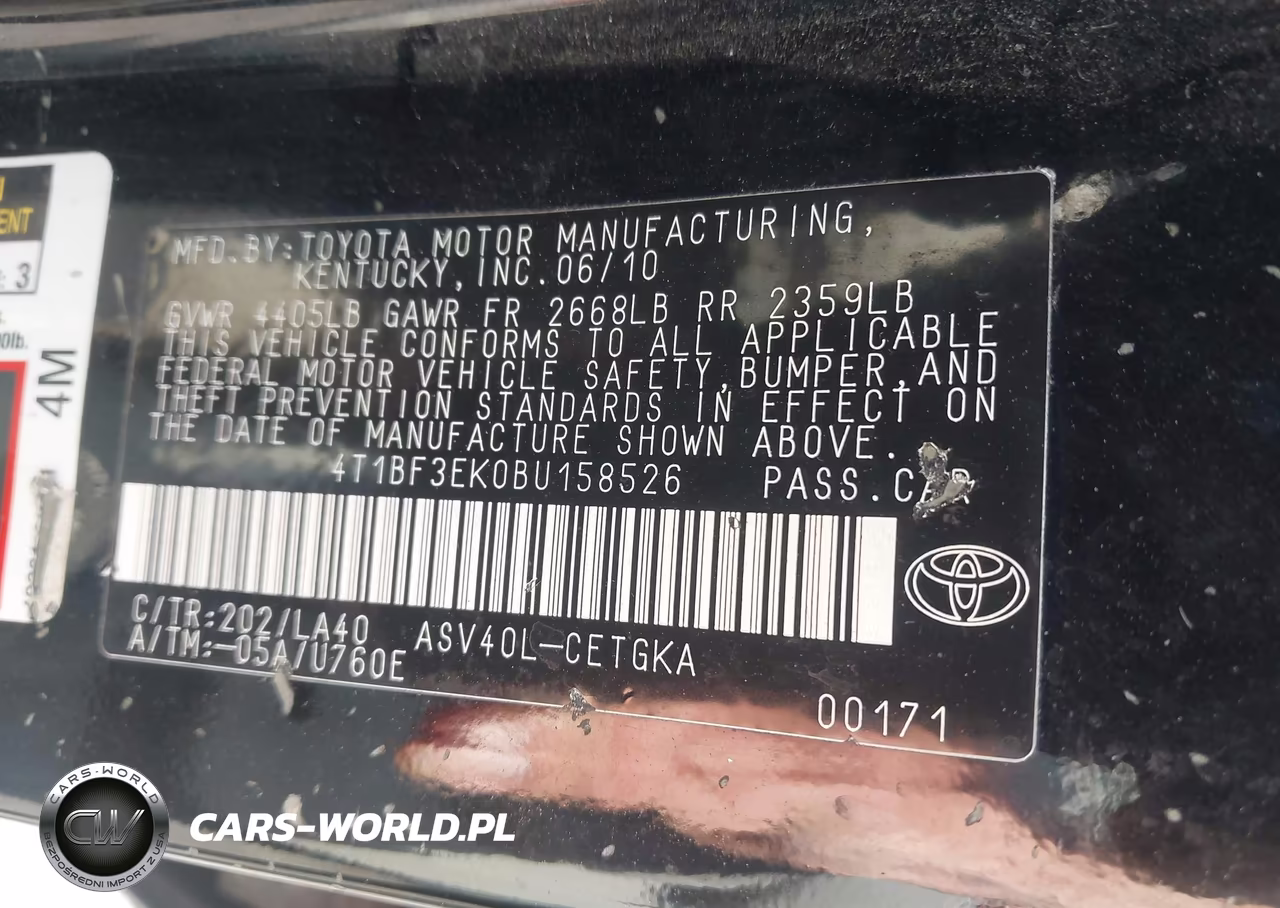 2011 Toyota Camry Xle VIN:4T1BF3EK0BU158526 - 9