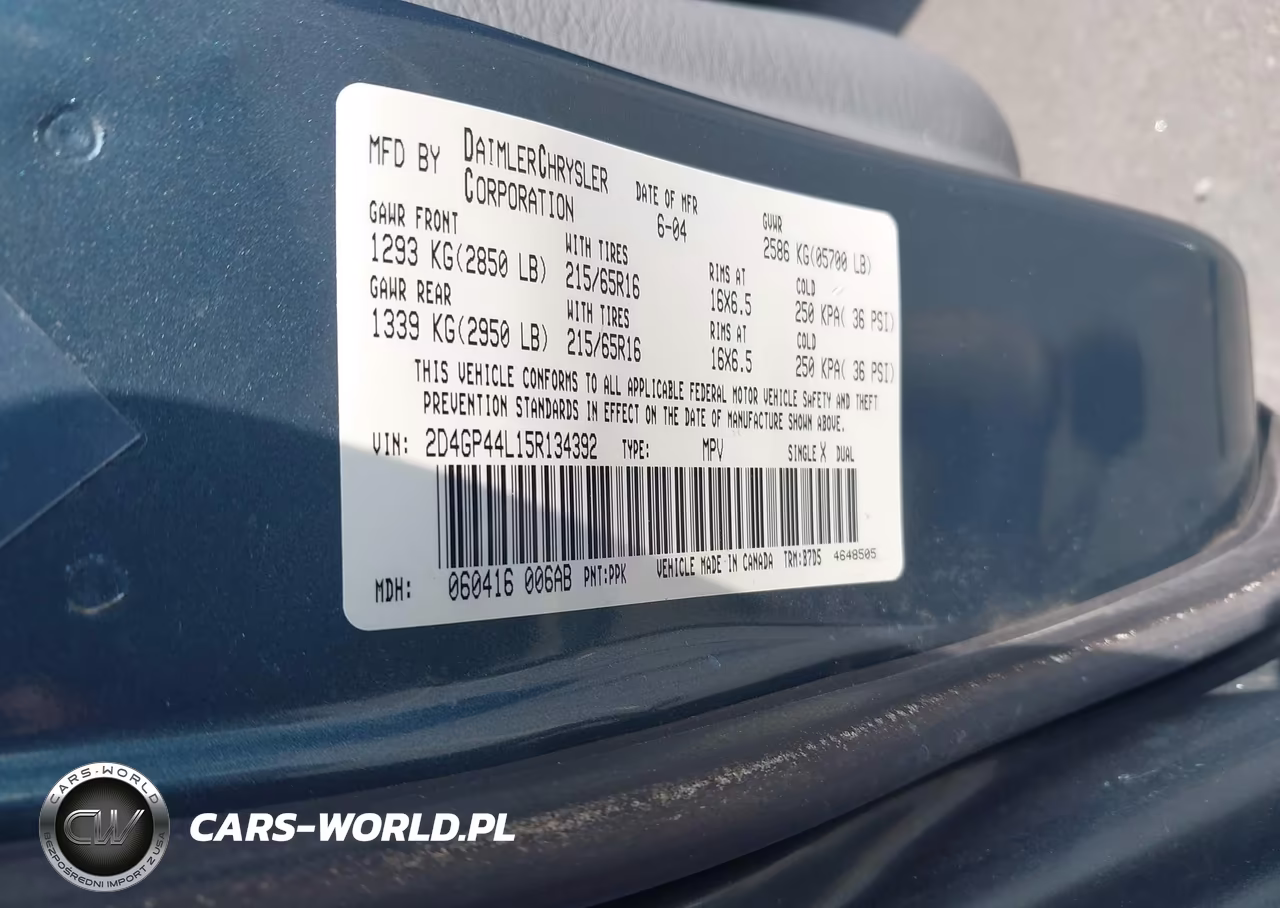 2005 Dodge Caravan Sxt VIN:2D4GP44L15R134392 - 9