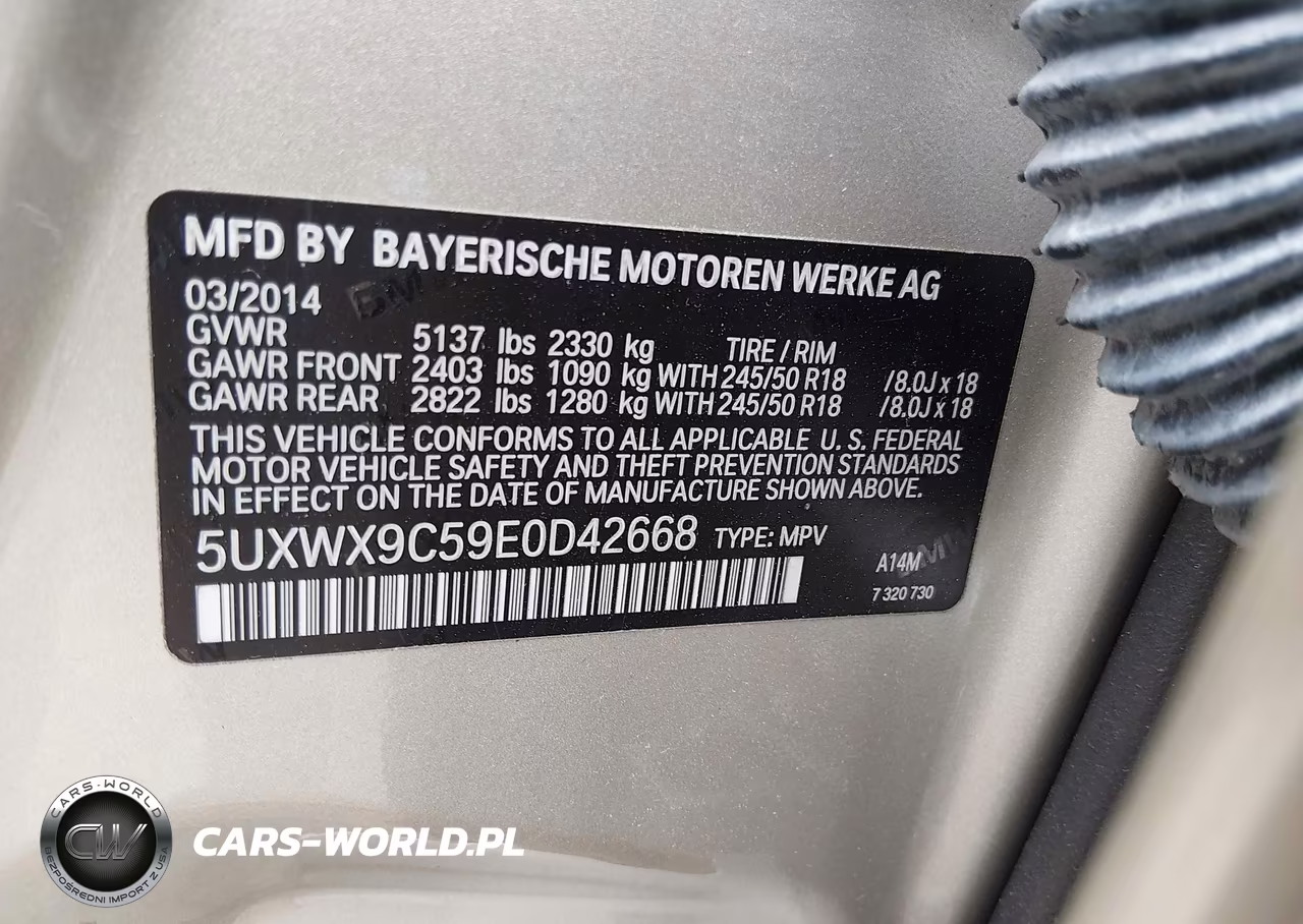 2014 BMW X3 xDrive28I VIN:5UXWX9C59E0D42668 - 9