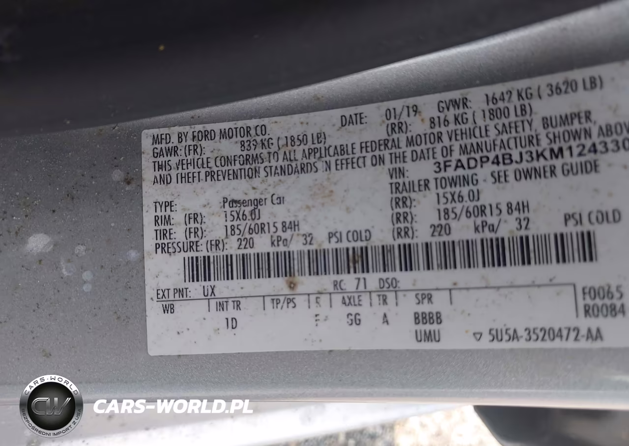 2019 Ford Fiesta Se VIN:3FADP4BJ3KM124330 - 9