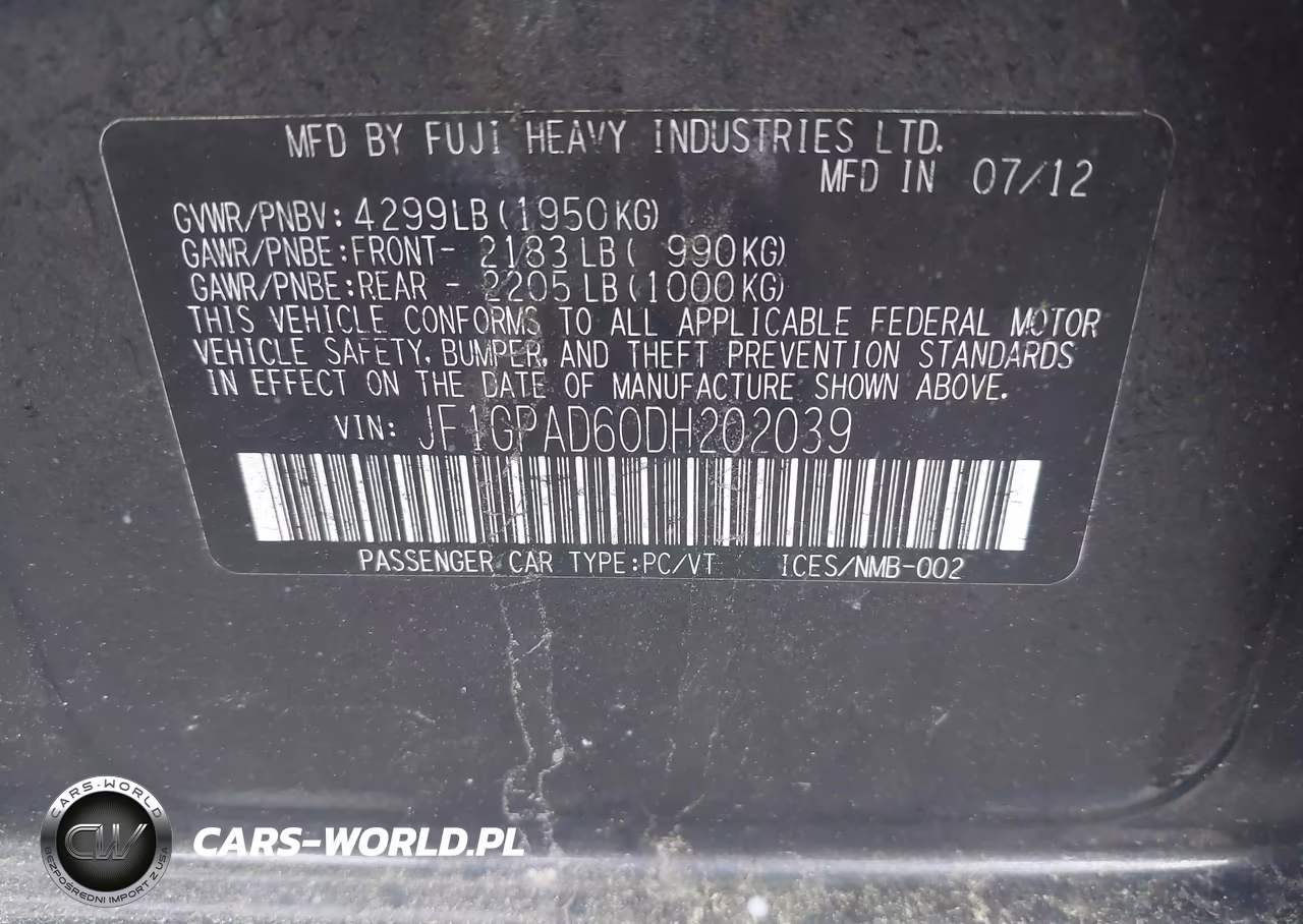 2013 Subaru Impreza 2.0I Premium VIN:JF1GPAD60DH202039 - 9
