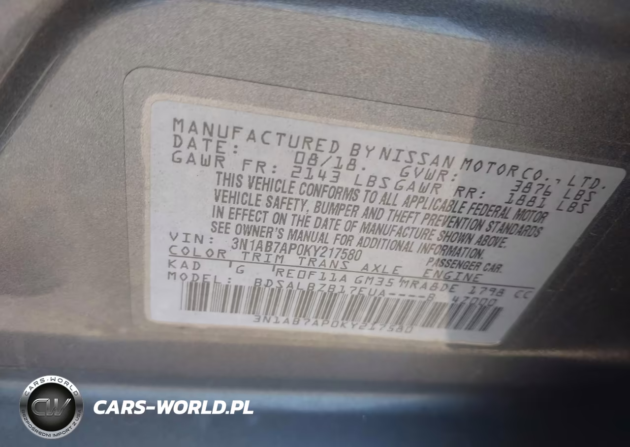 2019 Nissan Sentra S VIN:3N1AB7AP0KY217580 - 9