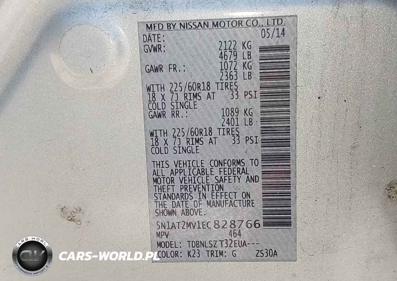 2014 Nissan Rogue Sl VIN:5N1AT2MV1EC828766 - 9
