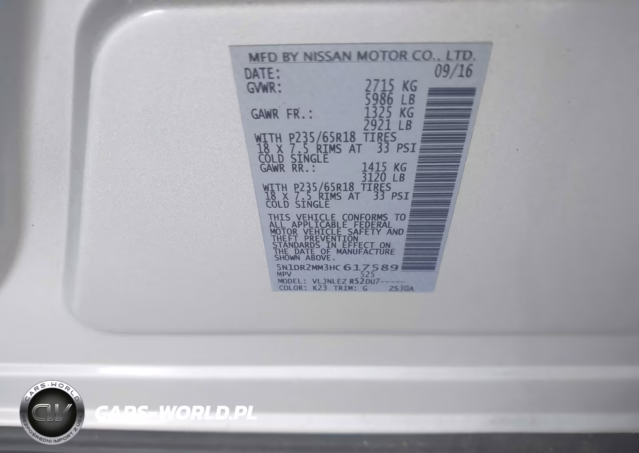 2017 Nissan Pathfinder Platinum-S-Sl-Sv VIN:5N1DR2MM3HC617589 - 9