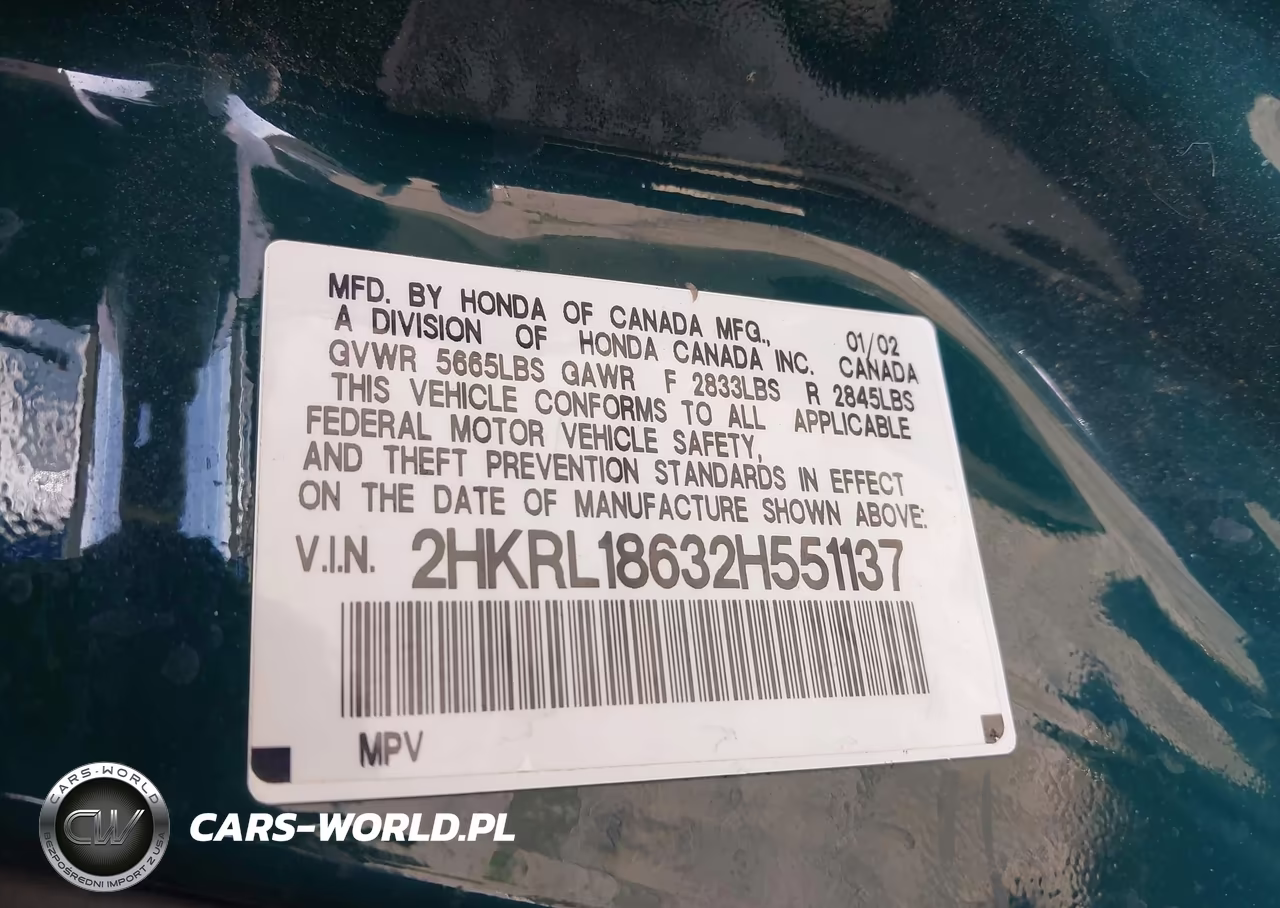2002 Honda Odyssey Ex VIN:2HKRL18632H551137 - 9