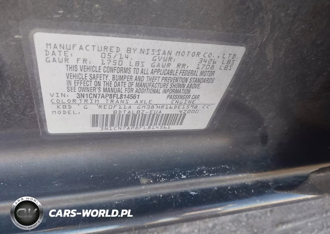 2015 Nissan Versa 1.6 Sv VIN:3N1CN7AP8FL814561 - 9