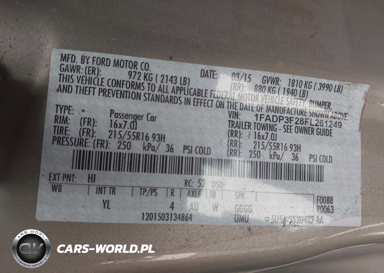 2015 Ford Focus Se VIN:1FADP3F28FL261249 - 9