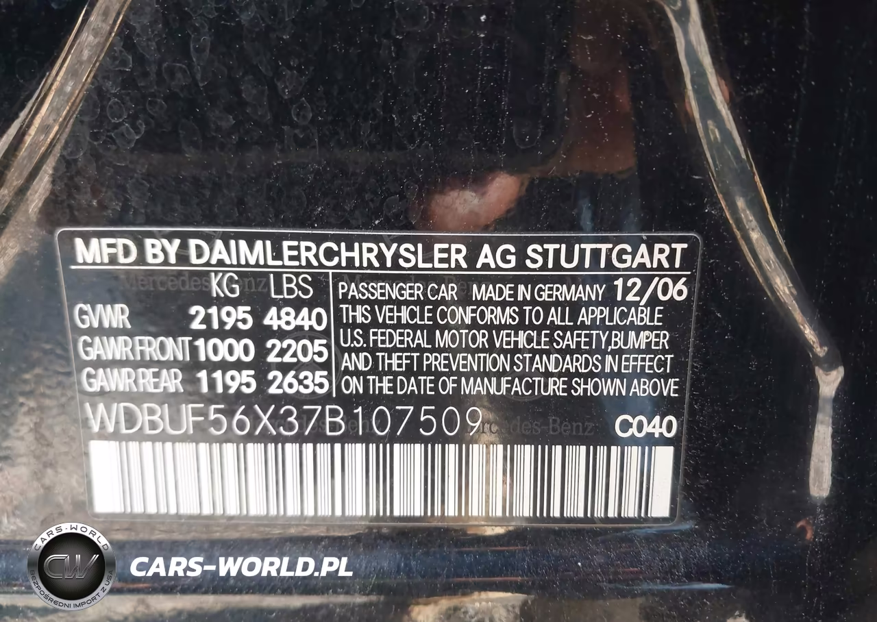 2007 Mercedes-Benz E 350 VIN:WDBUF56X37B107509 - 9