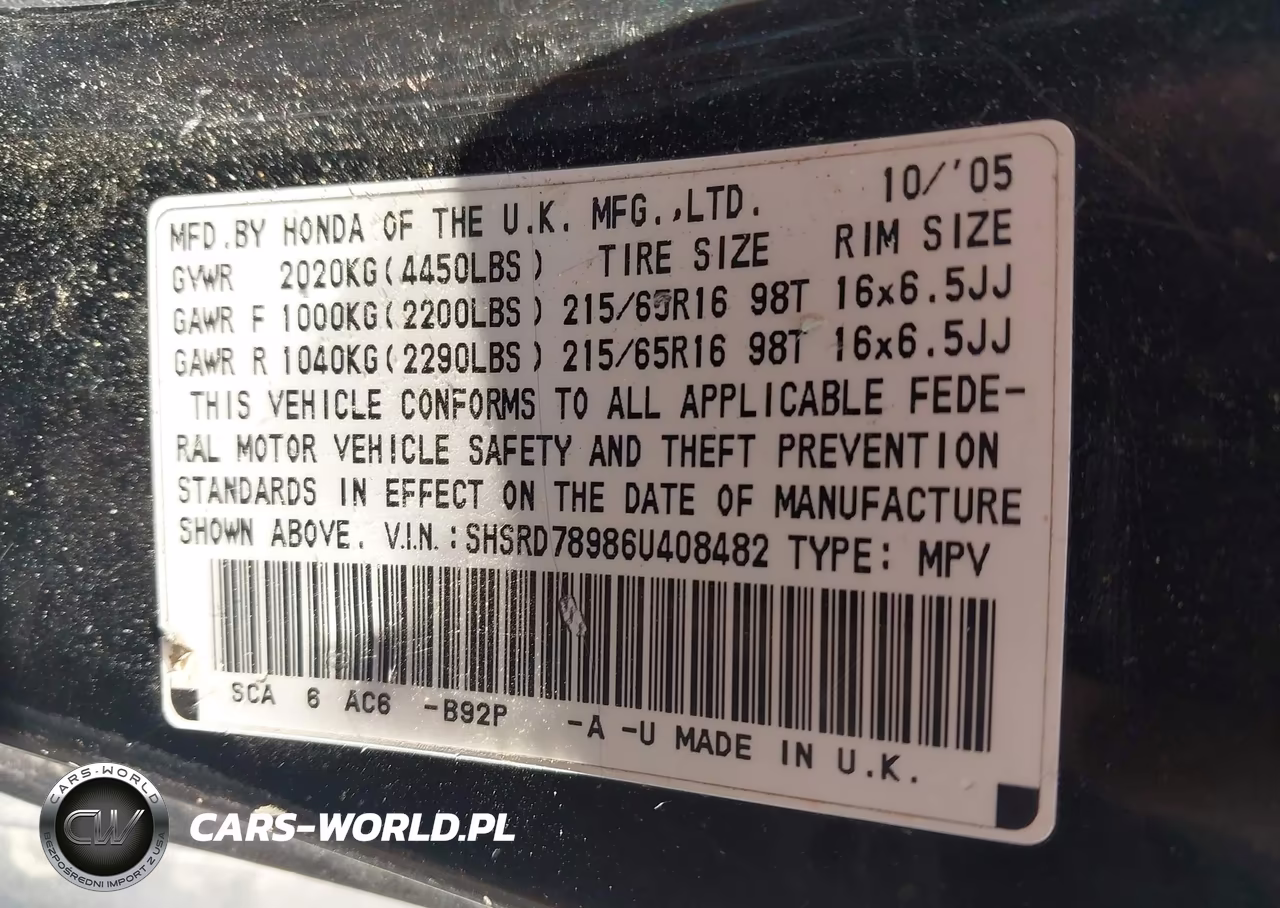 2006 Honda Cr-V Se VIN:SHSRD78986U408482 - 9