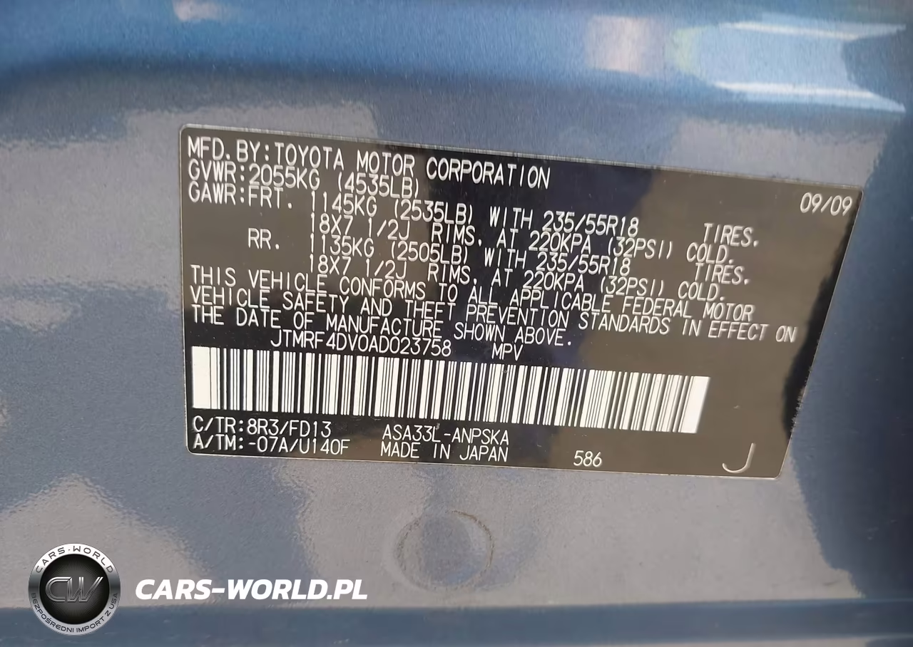 2010 Toyota Rav4 Sport VIN:JTMRF4DV0AD023758 - 9