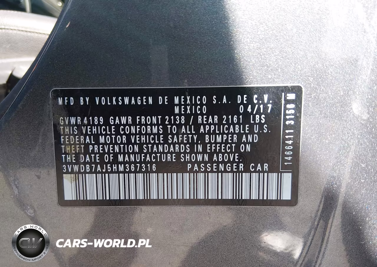2017 Volkswagen Jetta 1.4T Se VIN:3VWDB7AJ5HM367316 - 9