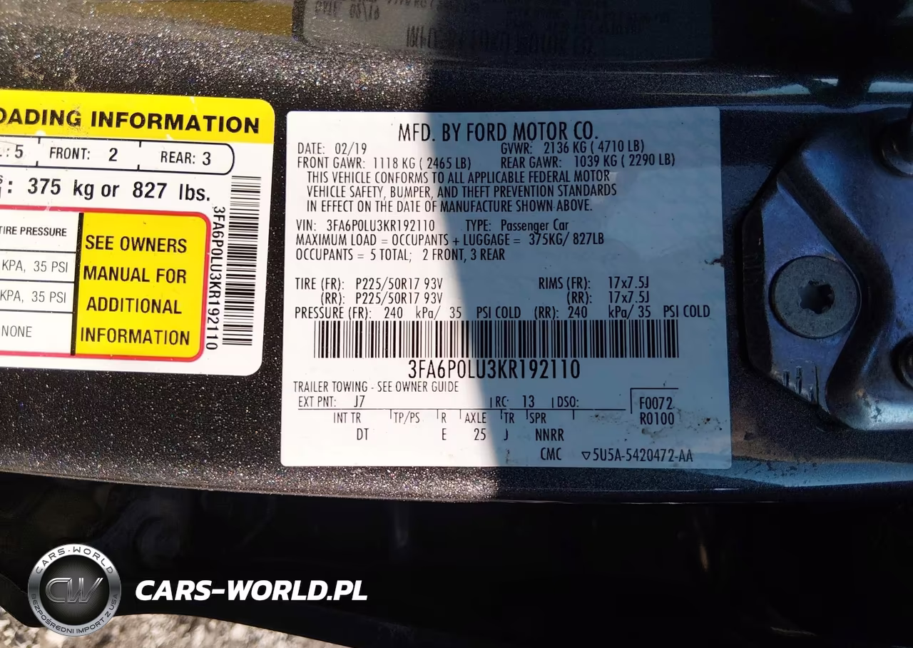 2019 Ford Fusion Hybrid Se VIN:3FA6P0LU3KR192110 - 9