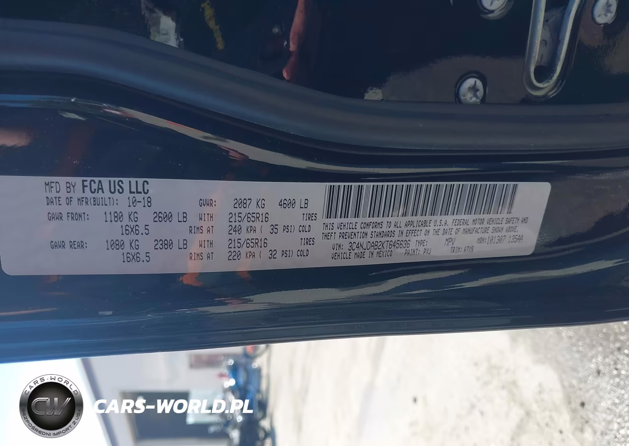 2019 Jeep Compass Sport 4X4 VIN:3C4NJDAB2KT645636 - 9