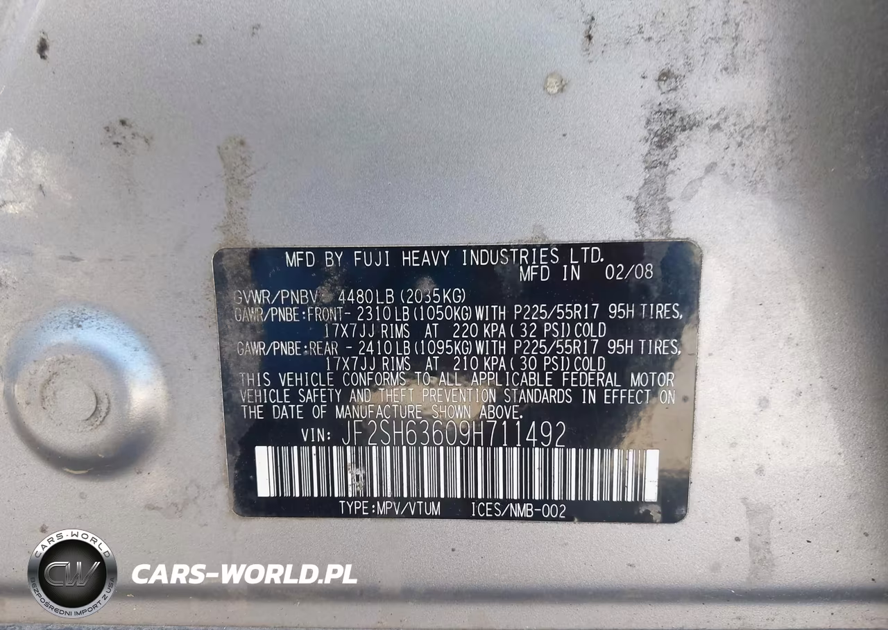 2009 Subaru Forester 2.5X VIN:JF2SH63609H711492 - 9