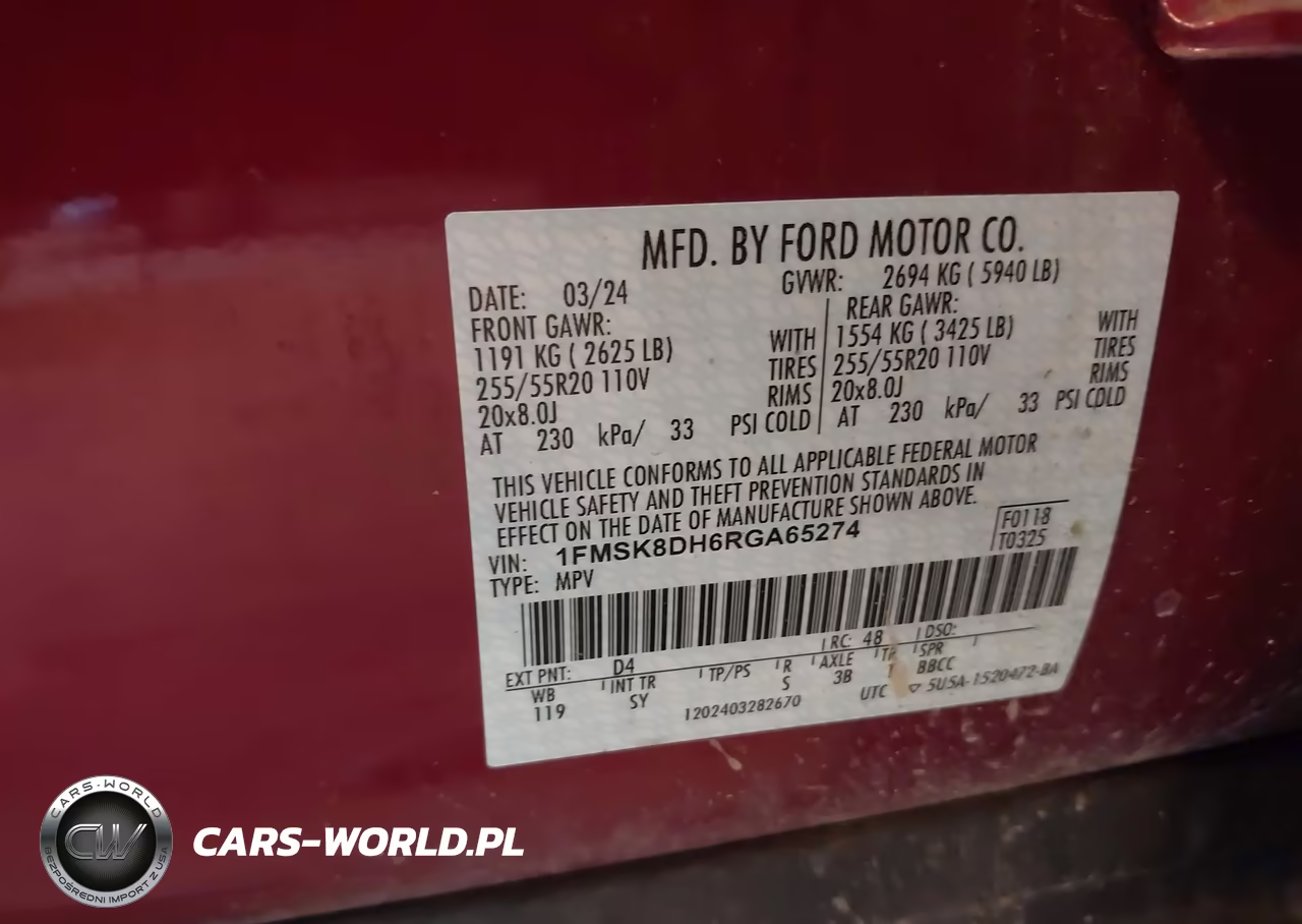 2024 Ford Explorer Xlt VIN:1FMSK8DH6RGA65274 - 9