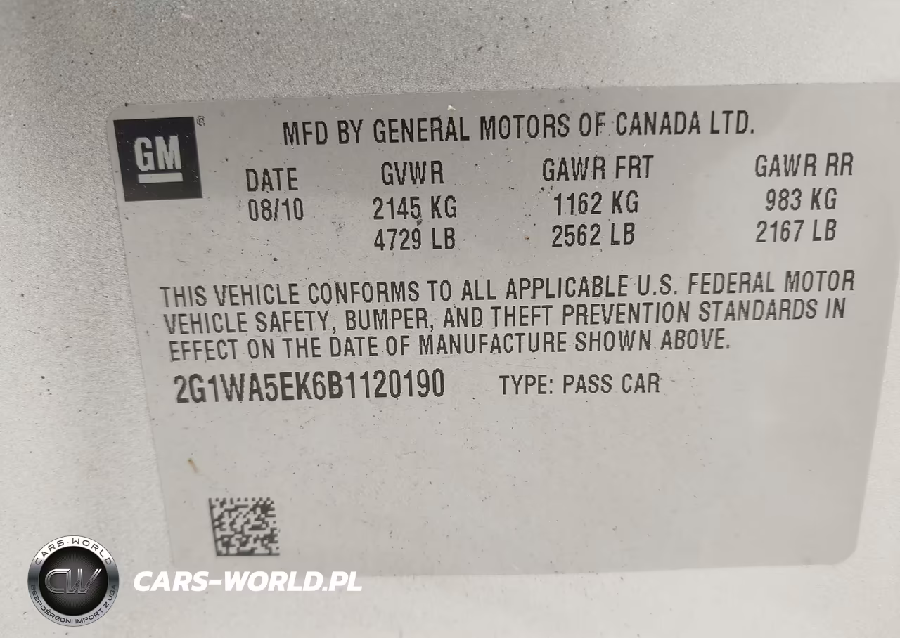 2011 Chevrolet Impala Ls VIN:2G1WA5EK6B1120190 - 9