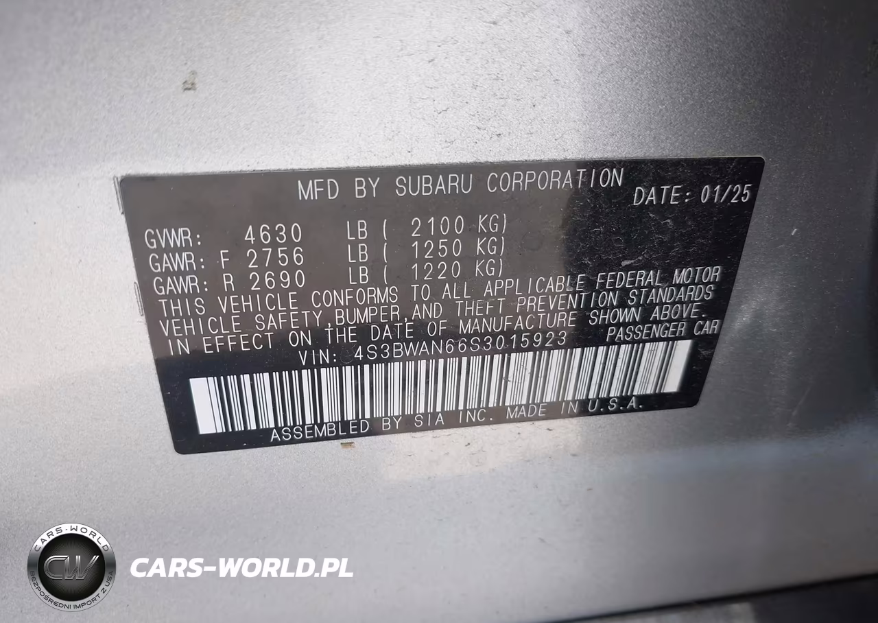 2025 Subaru Legacy Limited VIN:4S3BWAN66S3015923 - 9