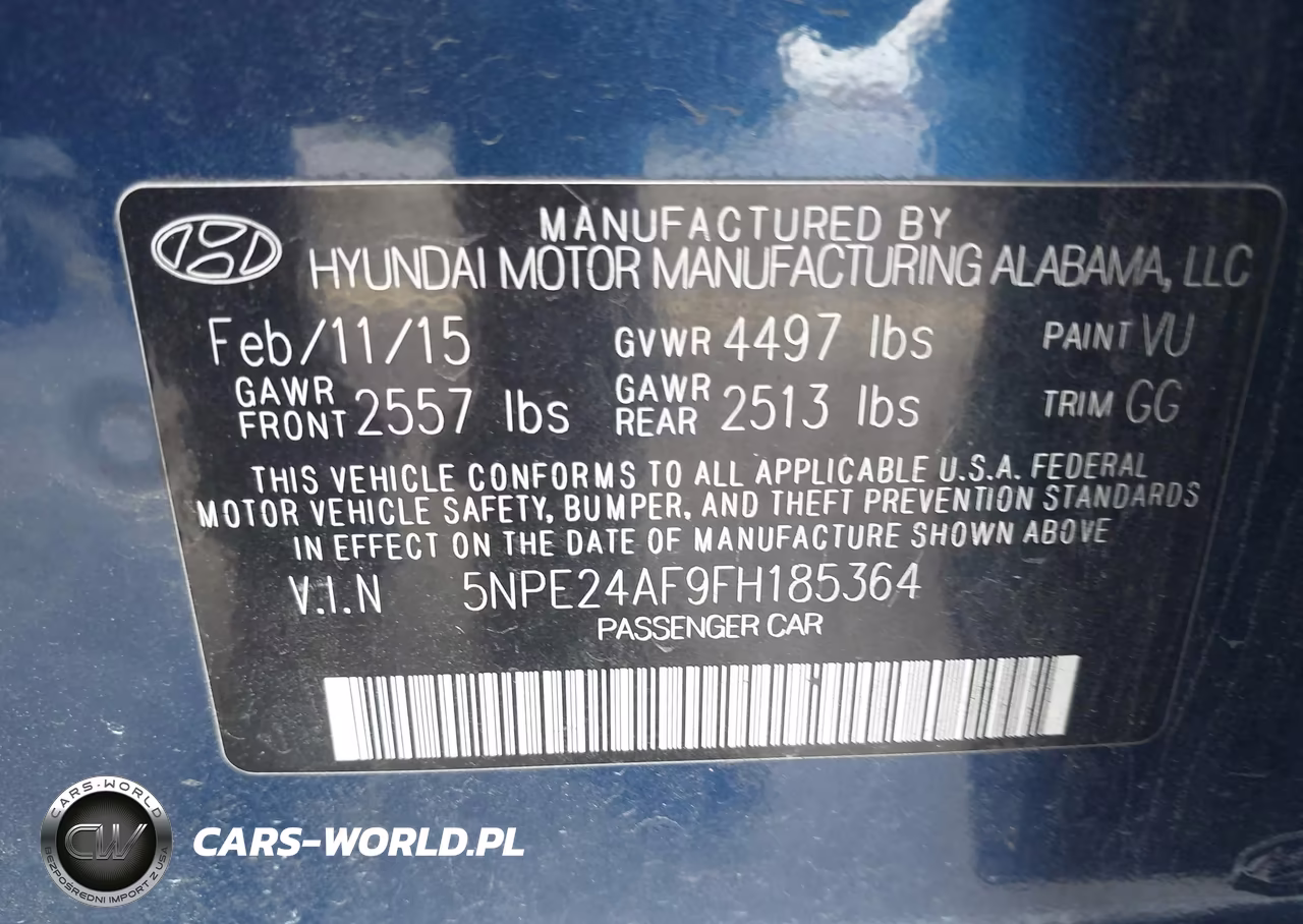 2015 Hyundai Sonata Se VIN:5NPE24AF9FH185364 - 9
