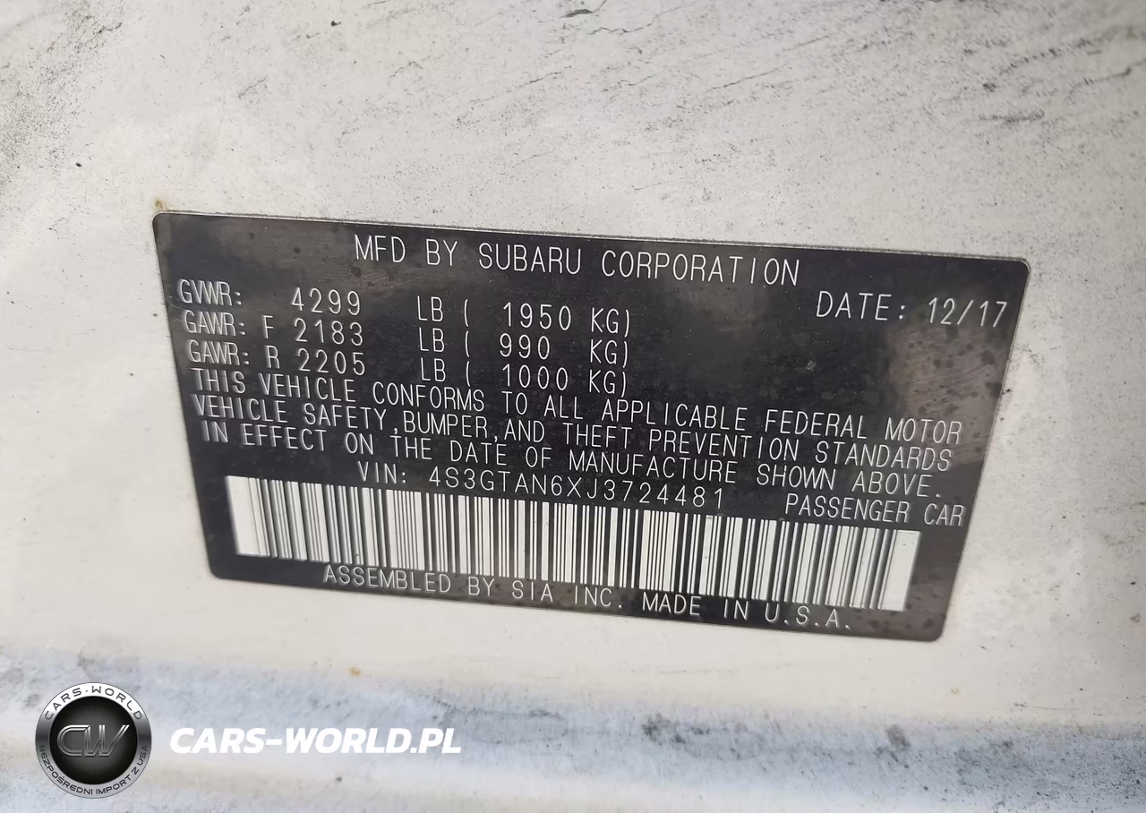2018 Subaru Impreza 2.0I Limited VIN:4S3GTAN6XJ3724481 - 9