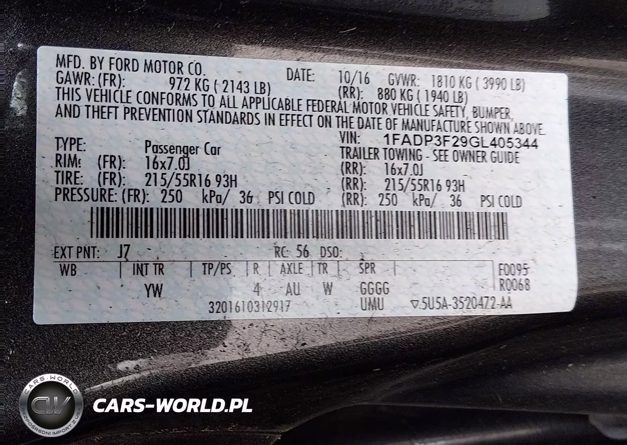 2016 Ford Focus Se VIN:1FADP3F29GL405344 - 9