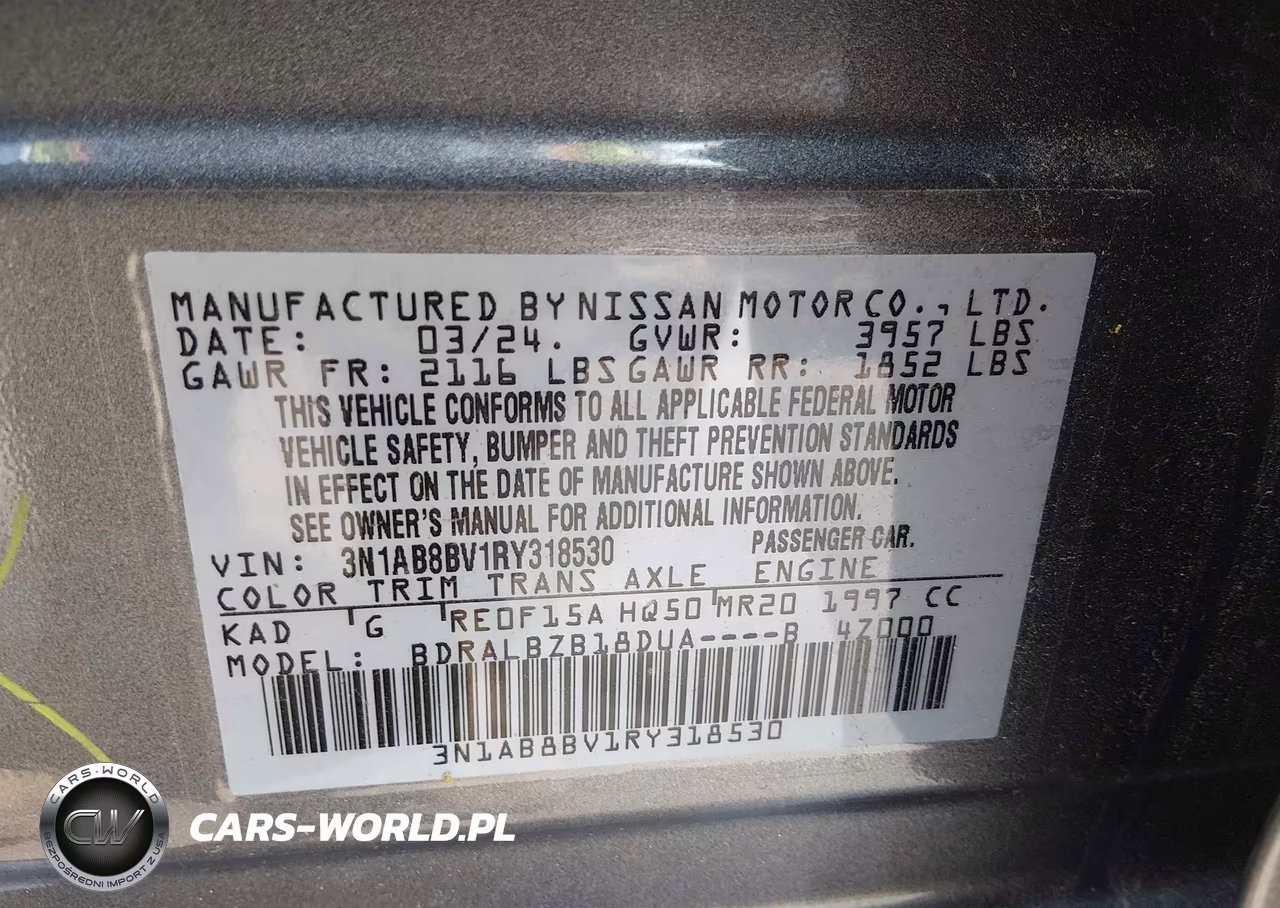 2024 Nissan Sentra S Xtronic Cvt VIN:3N1AB8BV1RY318530 - 9