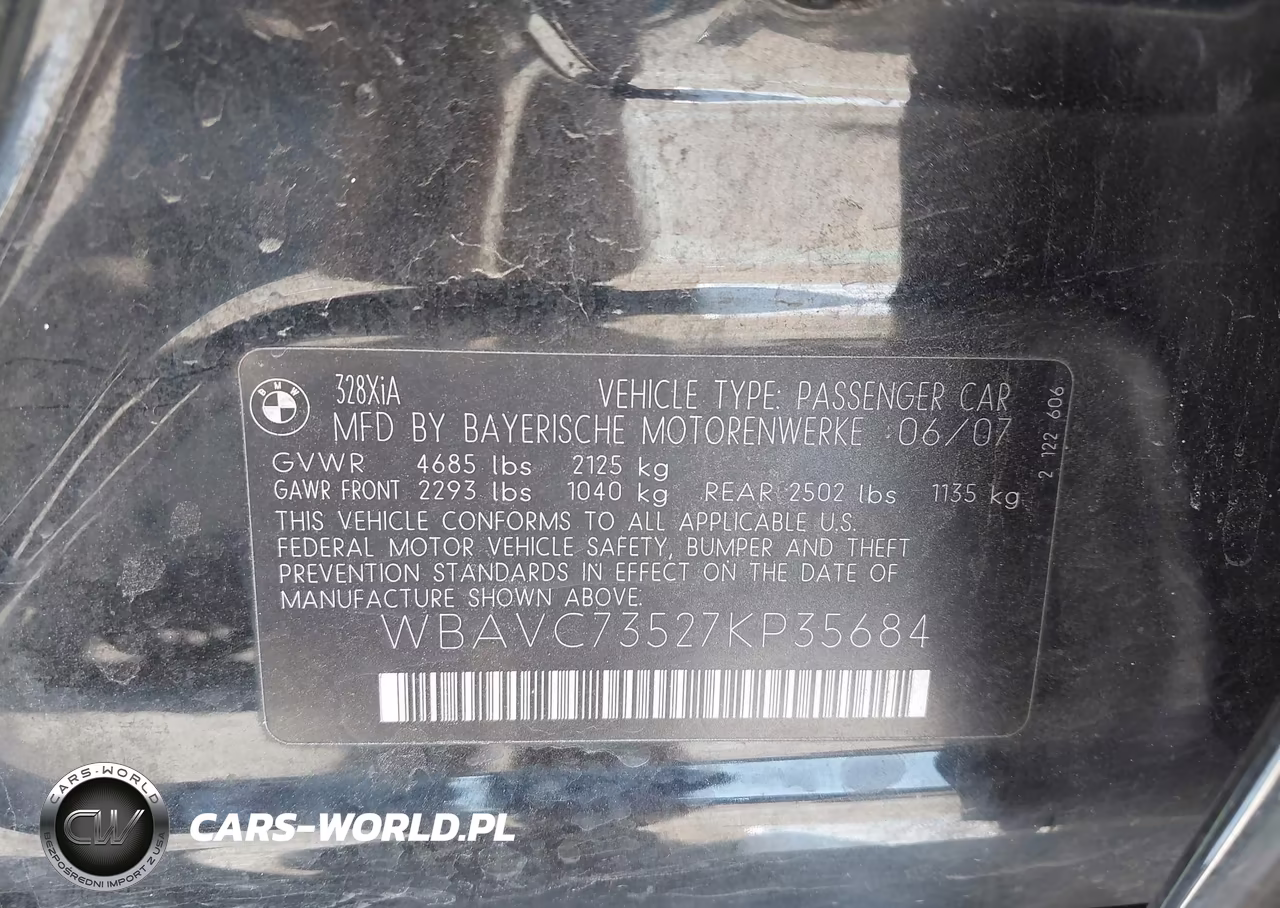 2007 BMW 328Xi VIN:WBAVC73527KP35684 - 9