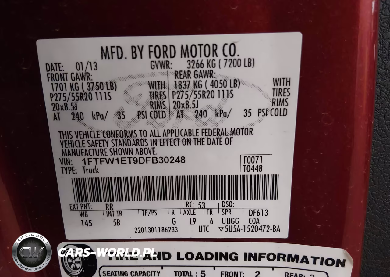 2013 Ford F-150 Fx4-King Ranch-Lariat-Limited-Platinum-Xl-Xlt VIN:1FTFW1ET9DFB30248 - 9