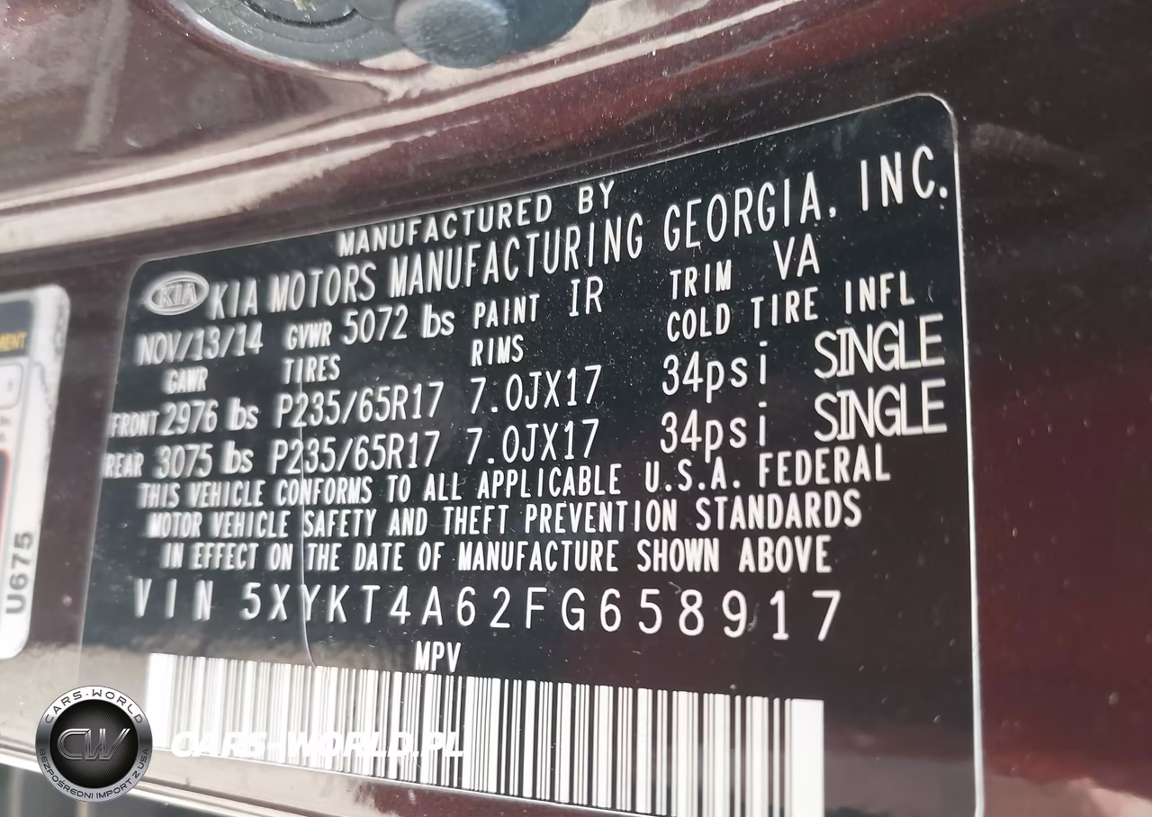 2015 Kia Sorento Lx VIN:5XYKT4A62FG658917 - 9